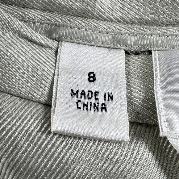 Talbots Pure Silk Pants Size 8 off white Side Zip Straight Leg Career Business - Picture 14 of 16